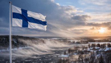 wind blowing from Finland