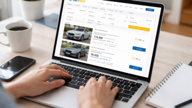 Carsnitch used car comparison platform on laptop screen